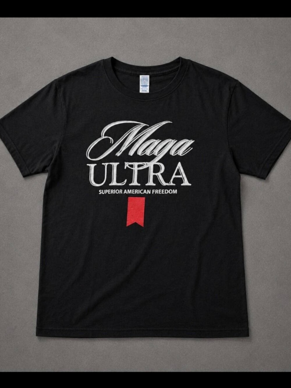 Maga Ultra Superior American Freedom Shirt Men's Large Black Graphic Tee Patriot